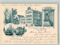 88131 W8990 Lindau Bodensee 1919 Gebrauchsspuren Lithographie Englisches Institut B.M.V. Marienheim KEINE AK