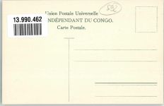 Kinshasa Léopoldville Lithographie Wappen Briefmarkenkarte