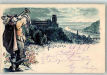 69115 W6900 Heidelberg , Neckar 1897 Lithographie Trompeter v. Säckingen
