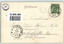 W7000 Stuttgart mit echter Stoff Applikation Gruss aus Rose 1900 Prägedruck