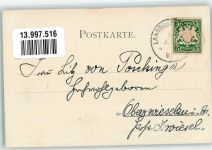 Verlag Ackermann Nr. 13 Willkommen +Adelskorrespondenz Pferderennen 1898 Künstlerkarte