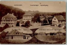 72525 W7420 Münsingen , Württ - Barackenlager Lagereingang Kaffee-Halle Kgl. Postamt