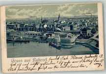 47051 W4100 Ruhrort 1901 Gebrauchsspuren Lithographie Zieher Ottmar