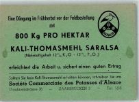 W6600 Saarbrücken Kali-Thomasmehl Saralsa Düngerwerbung 1949