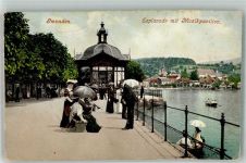 4810 Gmunden 1915 Foto AK Esplanade Musikpavillon Photochromiekarte