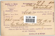 67000 Strasbourg Straßburg 1902 Nota Handlung Scholler und Mayer Kaffee-Schnell-Rösterei
