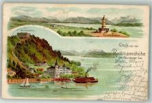 82335 W8137 Berg , Starnberger See 1898 Lithographie Bismarck Denkmal Rottmannshöhe