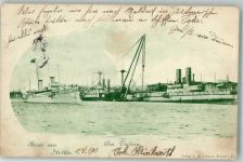 Stettin Szczecin 1900 Foto AK Vulkan- Werft