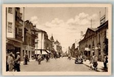 Pistyan Piestany 1932 Foto AK Fahrrad Auto Geschäft Hotel