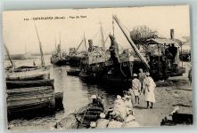Casablanca Foto AK Hafen Tracht Kran Rind