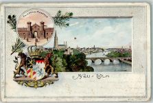 89231 W7910 Neu-Ulm 1901 Lithographie sign. Kissling J. Friedens-Kaserne