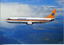 Flugzeug -Hapag-Lloyd- B-737-400 (plane), fliegend Hapag Lloyd um 1970/80