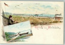 17375 O2111 Ahlbeck Lithographie Am Wolgast See