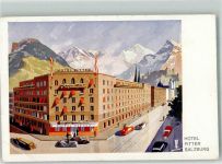 5020 Salzburg Gebrauchsspuren Hotel Pitter Aito sign. Berann