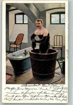 O9933 Bad Elster Mann in der Holzwanne Ort lt. Stempel Moorbad 1911