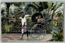Tamil Lady in Richshaw Trachten Indonesien Foto AK