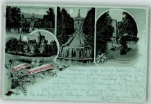 34117 W3500 Wilhelmshöhe 1898 Lithographie Schloss Wilhelmshöhe Aquadukt Wasserfall Cascaden Löwenburg