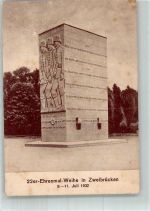 66482 W6660 Zweibrücken , Pfalz 1932 Gebrauchsspuren Einweihung des Kriegerdenkmals des 22. Regimentes