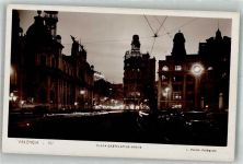 Valencia Foto AK Plaza Castelan de Noche