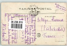 Madrid 1908 Foto AK Puerta de Alcala Marke Bildseitig