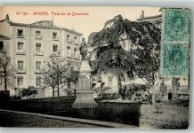 Madrid 1916 Foto AK Plaza de las Descalzas Denkmal Marke bildseitig