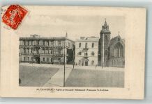 Alexandria 1913 Foto AK Kirche prot.Allemande-France St. Andreas Marke bildseitig