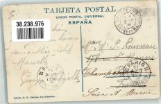San Sebastian Donostia 1908 Foto AK Schwimmbad Strand Marke Bildseitig