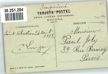 San Sebastian Donostia 1912 Foto AK Monte Ulia Marke bildseitig