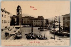 38066 Riva del Garda Reif 1902 Foto AK Gardasee Hafen