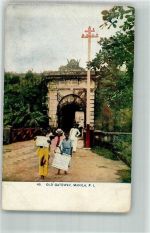 Manila 1909 Foto AK Tracht Old Gateway