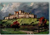 67110 Niederbronn-les-Bains Bad Niederbronn Künstlerkarte Burg Lichtenberg