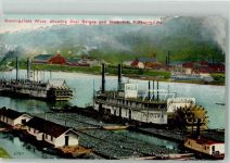 Pittsburgh Coal Barges u. Pacific No. 2 Monongahela River Raddampfer