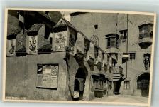 6060 Hall in Tirol Foto AK Werbung Singer Nähmaschine Plakat Haus mit Wappen
