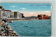 80100 Napoli 1916 Foto AK Burg Castel dell´Ovo Zensustempel
