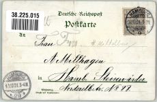 sign. Linde, Wladimir Schnelldampfer der Hamburg-Amerika-Linie Künstlerkarte Mittelbug Dampfer Deutschland 1901 Gebrauchsspuren