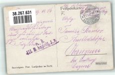 80700 Beuvraignes 1916 Lithographie / Künstlerkarte Feldpost WK I III.Bayer.Inf. Div.