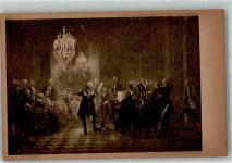 O1510 Potsdam sign. Von Menzel, Adolf Das Flötenkonzert von Sanssouci in der Königlichen Nationalgalerie Adel Friedrich der Große Künstlerkarte