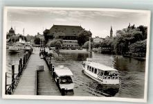 78462 W7750 Konstanz Foto AK Hafen mit Konziliumsgebäude Bodenseeschiffe Raddampfer