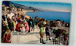 06500 Menton Foto AK Esel Promenade du Midi