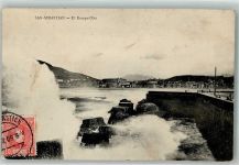 San Sebastian Donostia 1909 Foto AK El rompe -Olas Marke bildseitig