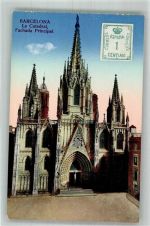 Barcelona Foto AK Kirche Kathedrale Marke bildseitig