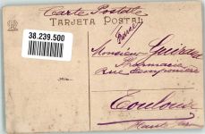 Barcelona 1908 Foto AK Justizpalast Marke bildseitig