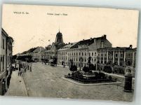 4600 Wels Foto AK Litfaßsäule Denkmal kaiser Josef Platz