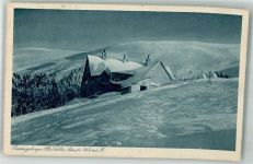 Alte schlesische Baude Winter Gasthaus Berghütte Riesengebirge