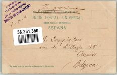Barcelona 1909 Foto AK Kirche Kathedrale Marke bildseitig