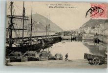 San Sebastian Donostia Hafen El Muelle Marke bildseitig Hauser y Menet Foto AK