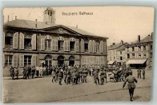 08400 Vouziers 1916 Foto AK Feldpost WK I Rathaus Uniform