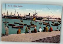 Cadiz Foto AK Hafen Angler
