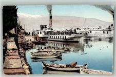 25083 Gardone Riviera 1908 Foto AK Dampfschiff Ankuft