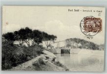 Port Said 1913 Foto AK Ismaliah le Canal Marke bildseitig